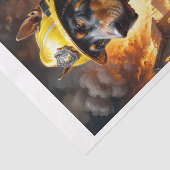 消防士としてのドベルマン犬の演技- 薄葉紙 (詳細)