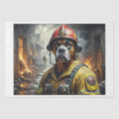 消防士としてのボクサー犬 –  薄葉紙 (正面)