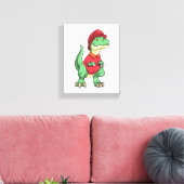 消防士としての恐竜 キャンバスプリント (インサイチュ (リビング))