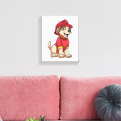 消防士としての犬 キャンバスプリント (インサイチュ (リビング))