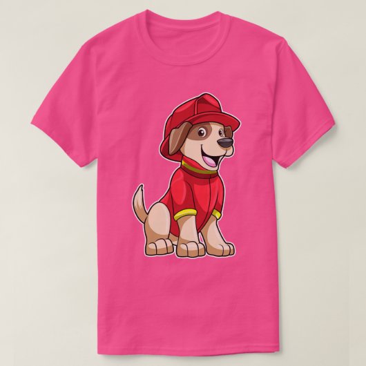 消防士としての犬 Tシャツ (デザイン正面)