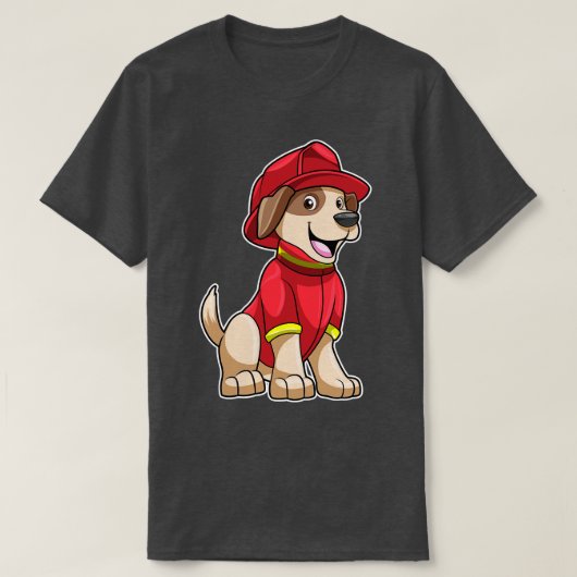 消防士としての犬 Tシャツ (デザイン正面)