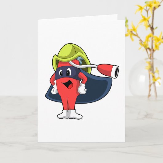 消防士としてヒーロー カード (黄色い花)