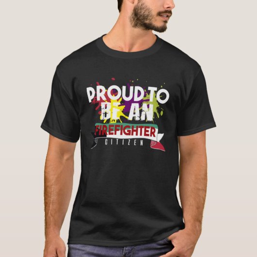 消防士として誇りをもって働く Tシャツ (正面)
