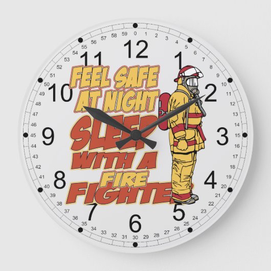 消防士との睡眠 ラージ壁時計 (正面)