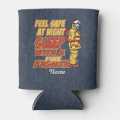 消防士と一緒に寝る 缶クーラー (正面)