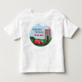 消防士と消防車とファーストネームはリトル・ボーイ トドラーTシャツ (正面)