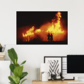 消防士と火災 – ポスター (ホームオフィス)