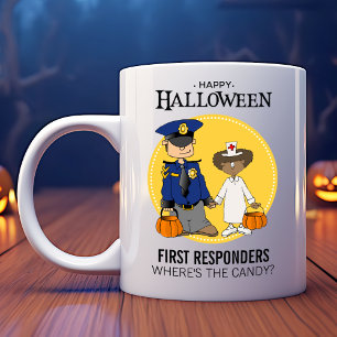 消防士と警察官と看護師のハロウィン コーヒーマグカップ