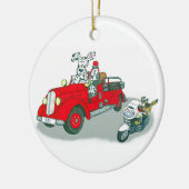 消防士と警察犬 セラミックオーナメント (左)
