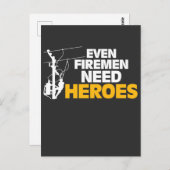 消防士にもヒーローおもしろいが必要なパワーラインマンギフト ポストカード (正面/裏面)