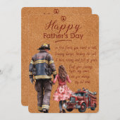 消防士のお父さんの娘からの短い詩|過去記事 招待状 (正面/裏面)