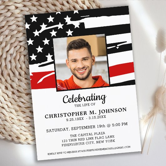 消防士のお祝い赤線メモリアル 招待状