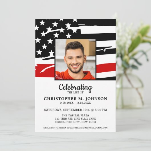 消防士のお祝い赤線メモリアル 招待状 (スタンド正面)