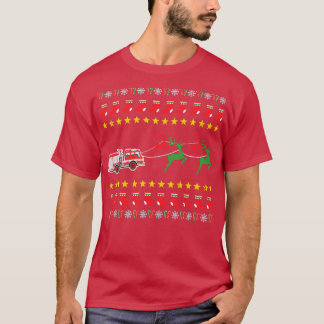 消防士のための醜いクリスマスセーター Tシャツ