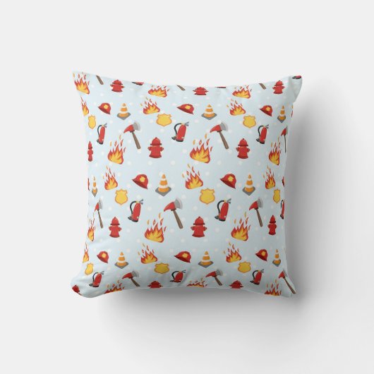 消防士のアイコンのパターン クッション (正面)