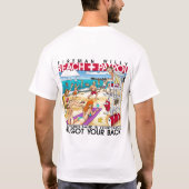 消防士のウイリーのビーチのパトロール Tシャツ (裏面)