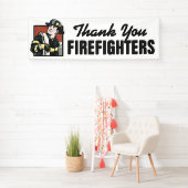 消防士のカスタマイズ可能な旗の印ありがとう 横断幕 (インサイチュ)