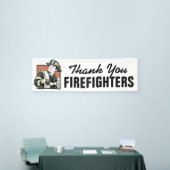 消防士のカスタマイズ可能な旗の印ありがとう 横断幕 (トレードショー)