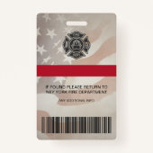 消防士のカスタム従業員のフォトバーコードID バッジ (裏面)