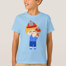 消防士のキツネの本のイラスト Tシャツ