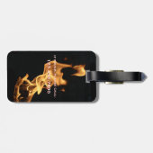 消防士のギフトのパーソナライズなマルタ十字の火 ラゲッジタグ (裏面横)