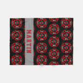 消防士のギフトのマルタ十字の名前 フリースブランケット (正面(横))