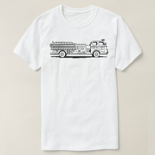 消防士のギフトクラシック消防車の古いパンプーモミ Tシャツ (デザイン正面)