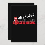 消防士のクリスマスプレゼント サンタクロース 消防士 シーズンカード (正面/裏面)