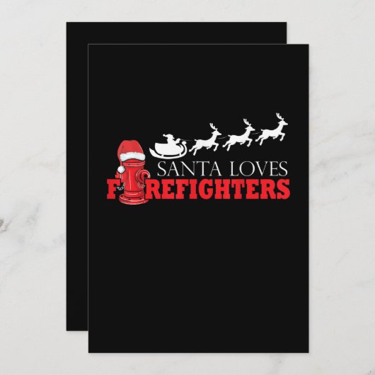 消防士のクリスマスプレゼント サンタクロース 消防士 シーズンカード (正面/裏面)