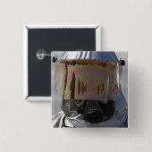 消防士のクローズアップ 缶バッジ (正面&裏面)