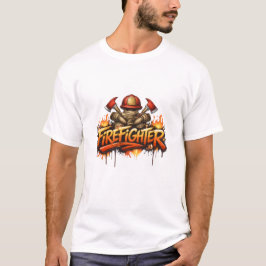 消防士のグラフィティストリートアートTシャツ Tシャツ