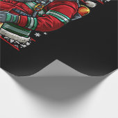 消防士のサンタクロース消防士が醜い服装 ラッピングペーパー (角)