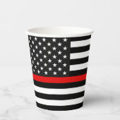 消防士のシンボル アメリカ国旗 ペーパカップ 紙コップ (正面)