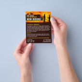 消防士のシーン、消防士募集 チラシ (手)