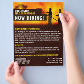 消防士のシーン、消防士募集 チラシ (手)