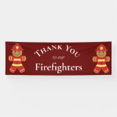 消防士のジンジャーブレッドクッキーに感謝します 横断幕 (横)