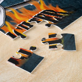 消防士のスカル4および燃えるような斧 ジグソーパズル (側面)