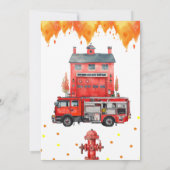 消防士のテーマの誕生日招待状カード 招待状 (裏面)
