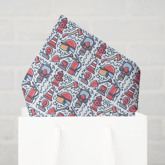 消防士のデコパージュ 薄葉紙 (ギフトバッグ)