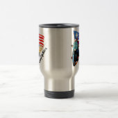 消防士のバイクもしくは自転車に乗る人 トラベルマグ (中央)