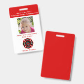 消防士のバッジを装子供へパーソナライズされたう バッジ (正面＆裏面)