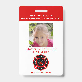 消防士のバッジを装子供へパーソナライズされたう バッジ