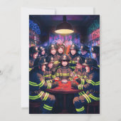 消防士のバッジ消防士の引退 招待状 (裏面)