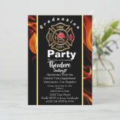 消防士のバッジ 消防士卒業 招待状 (スタンド正面)