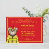 消防士のバースデーパーティ招待状 招待状 (スタンド正面)