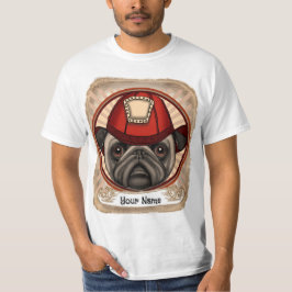 消防士のパグTシャツ Tシャツ