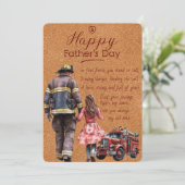 消防士のパパへ 父の日の短い詩 - 娘から 招待状 (スタンド正面)