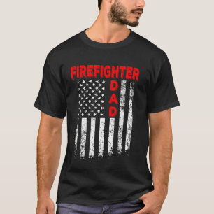消防士のパパ アメリカの旗 父の日 ヴィンテージ Tシャツ