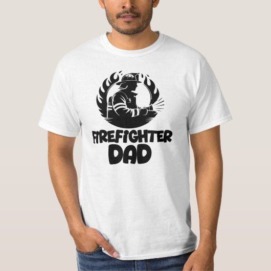 消防士のパパ 父の日 Tシャツ (正面)